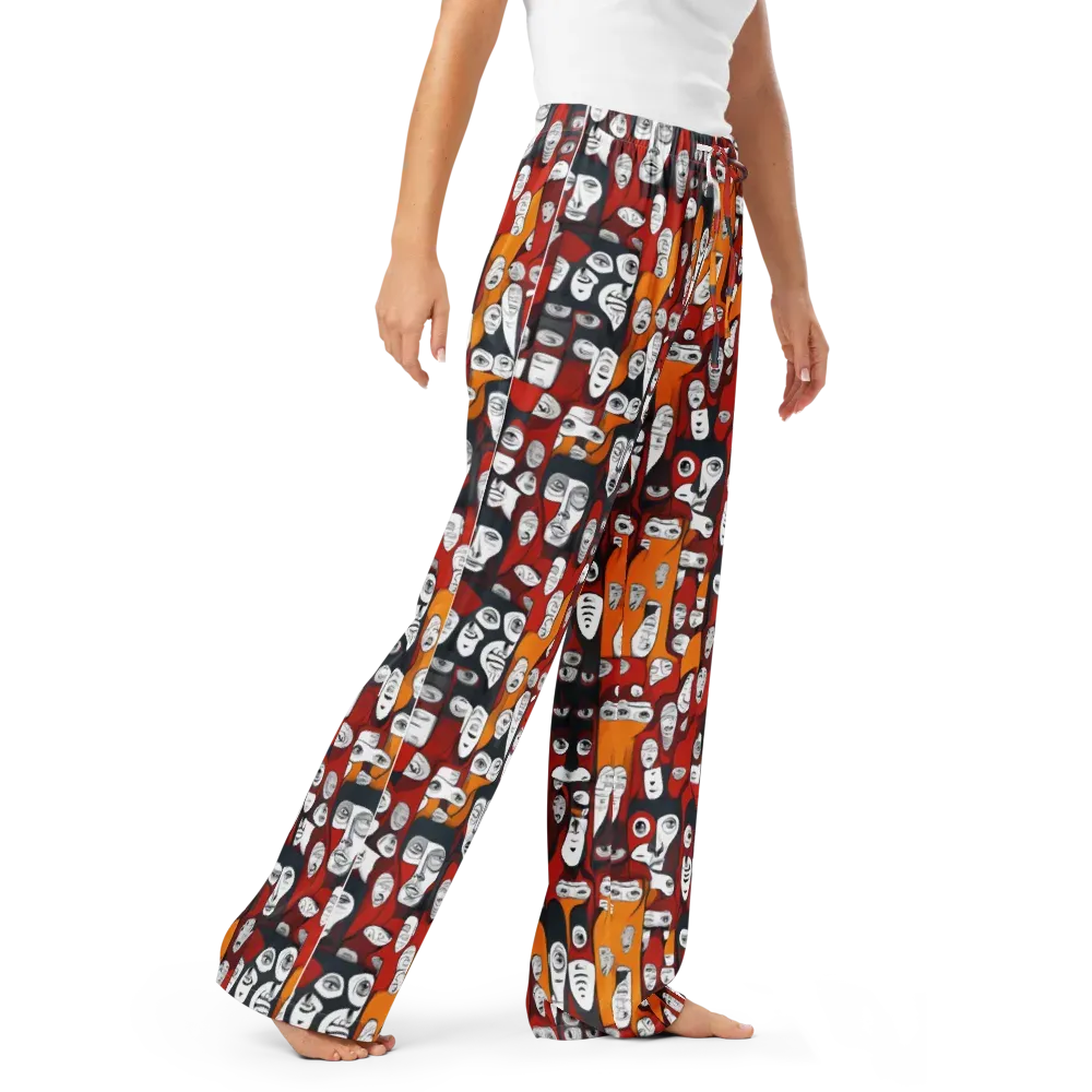 Crimson Visions on Women's Pajama Pants — Right Front