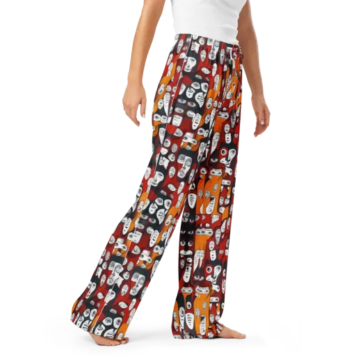 Crimson Visions on a Women's Pajama Pants
