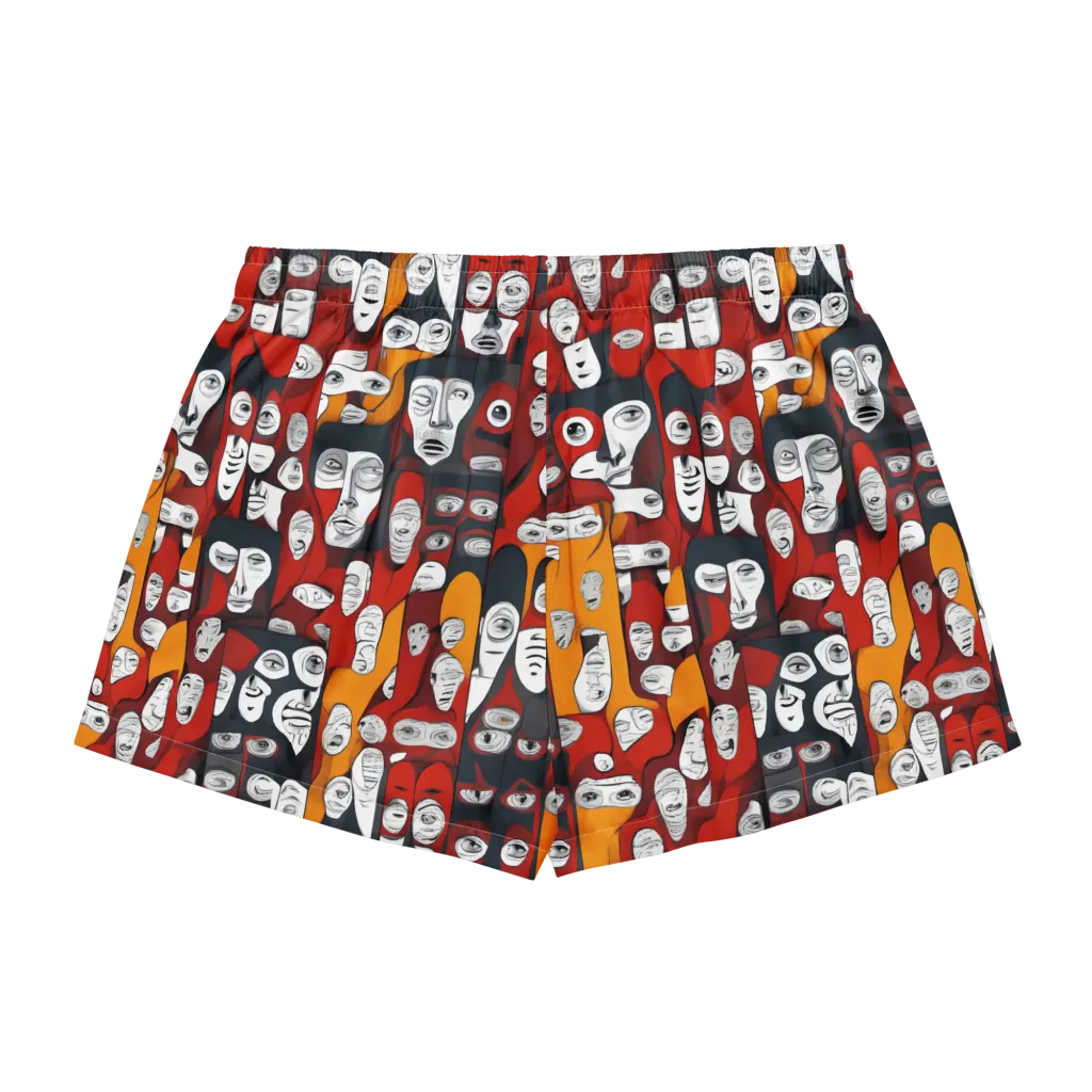 Crimson Visions on Women's Pajama Shorts — Back