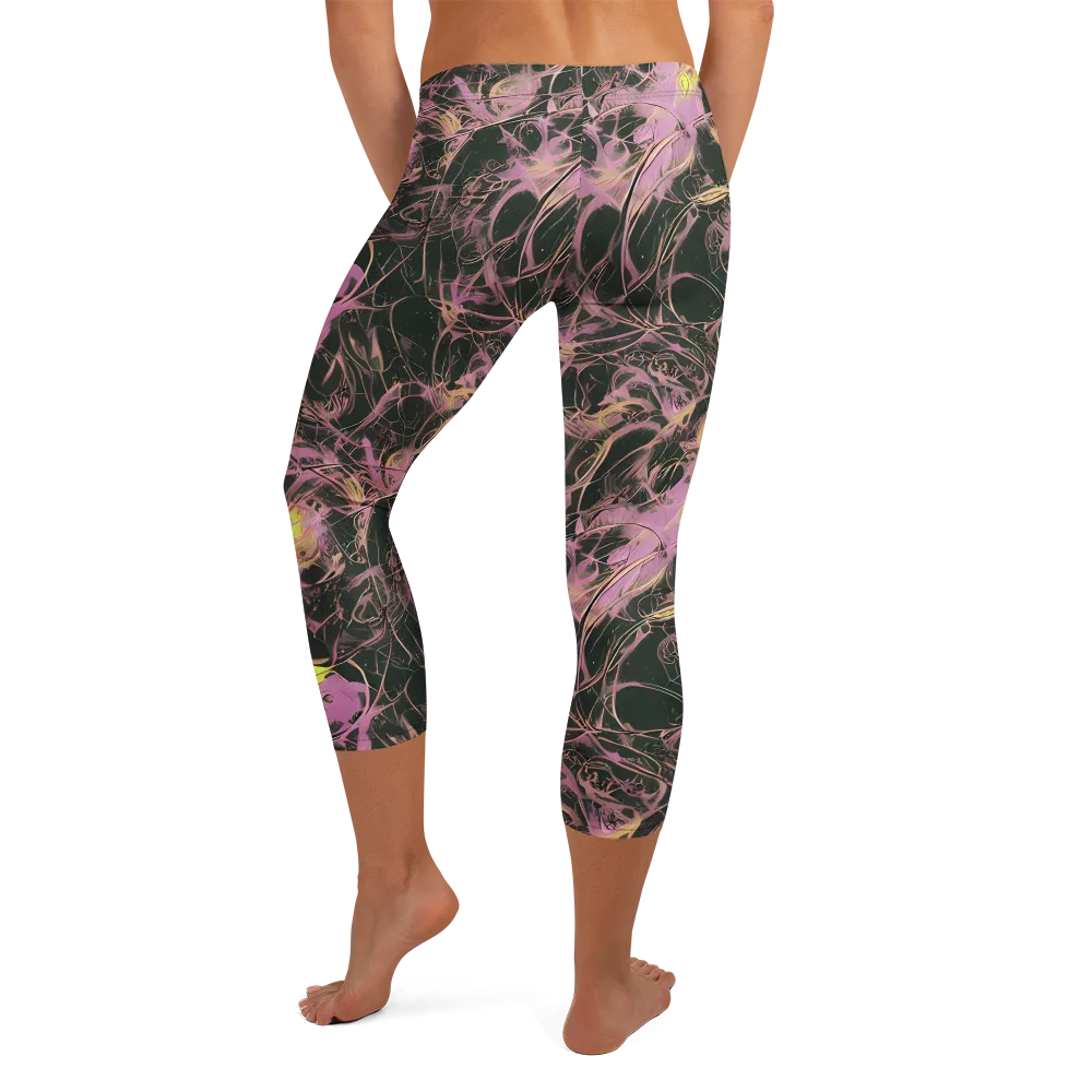 Orchid After Dark on Capri Leggings — Back