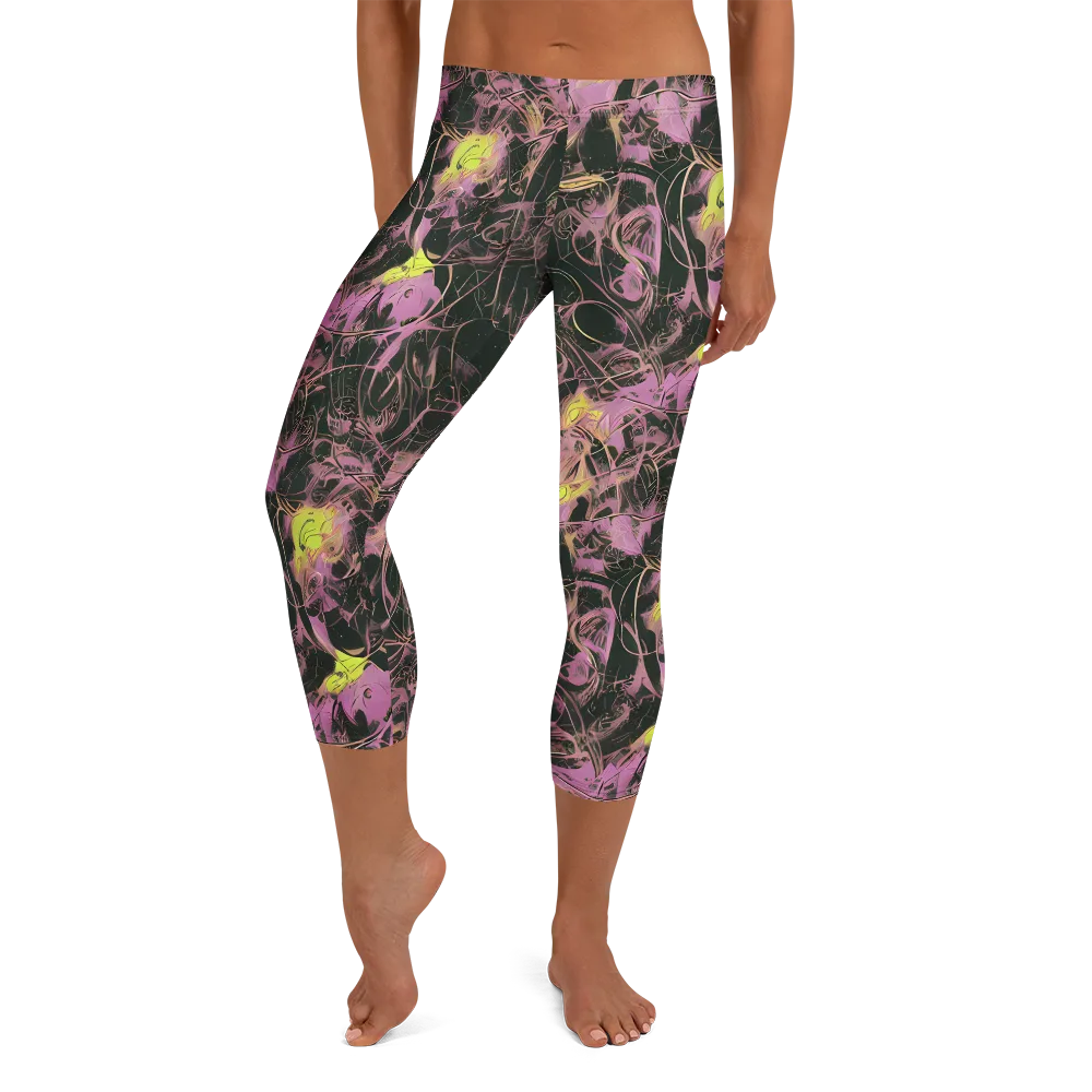 Orchid After Dark on Capri Leggings — Front