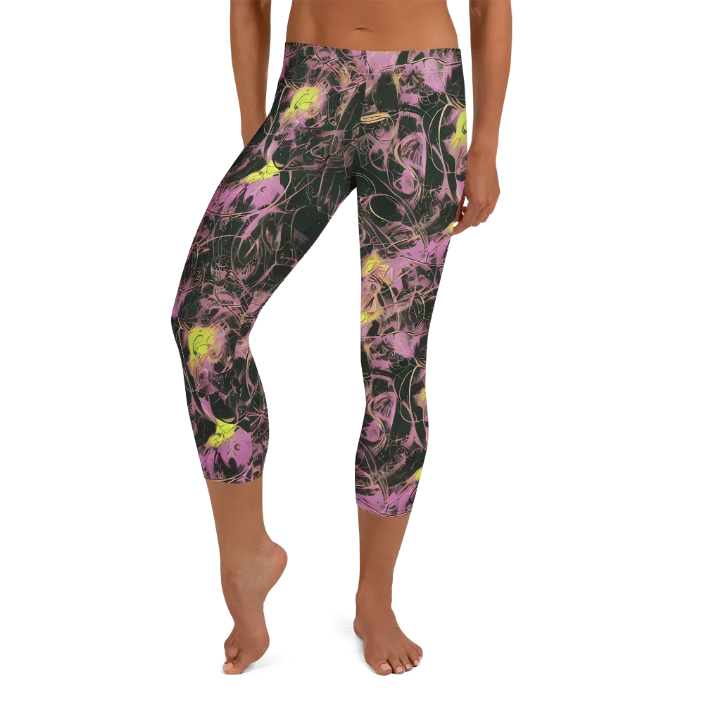Orchid After Dark on Capri Leggings — Front