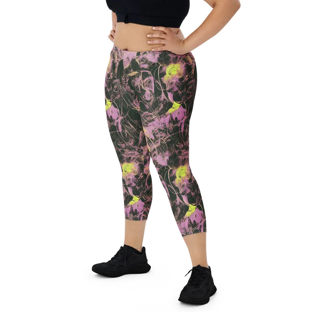 Orchid After Dark on Capri Leggings — Front