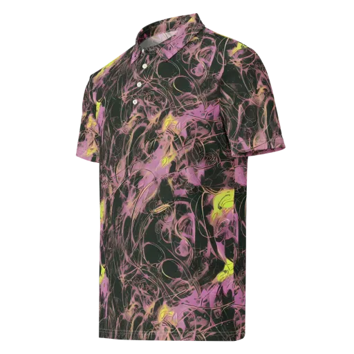 Orchid After Dark on a Men's Slim Fit Polo Shirt