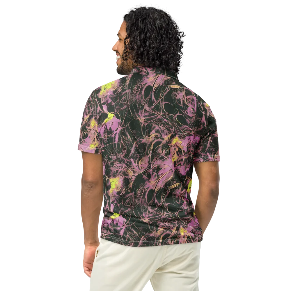 Orchid After Dark on Men's Slim Fit Polo Shirt — Back