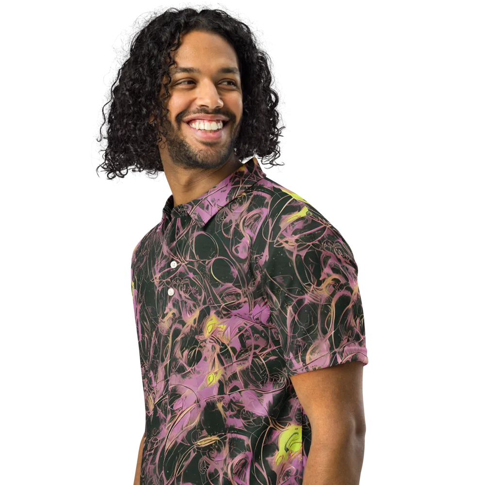 Orchid After Dark on Men's Slim Fit Polo Shirt — Left Front