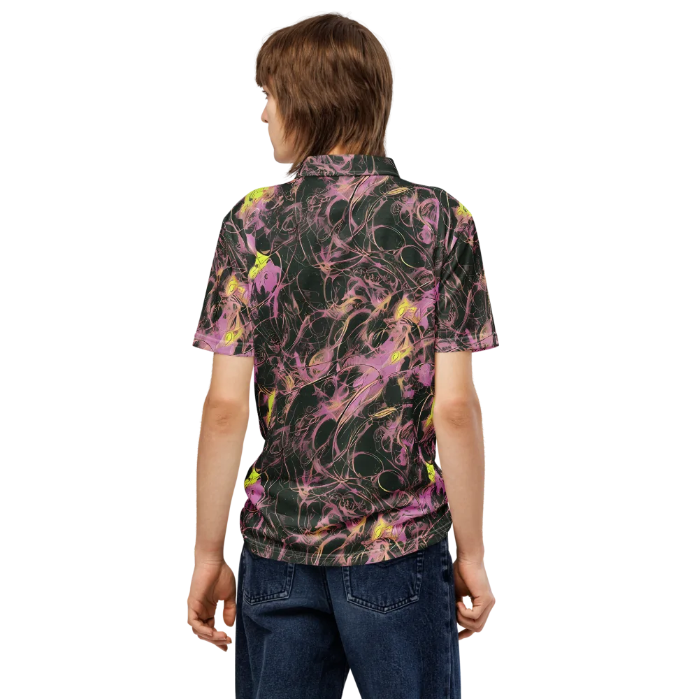 Orchid After Dark on Men's Slim Fit Polo Shirt — Back