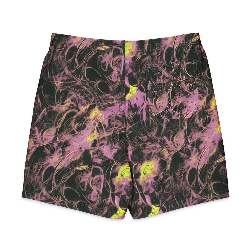 Orchid After Dark on Men's Board Shorts — Back