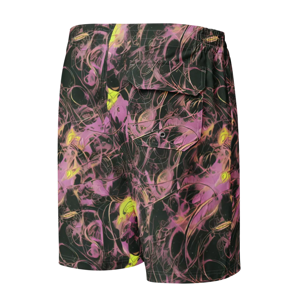 Orchid After Dark on Men's Board Shorts — Back