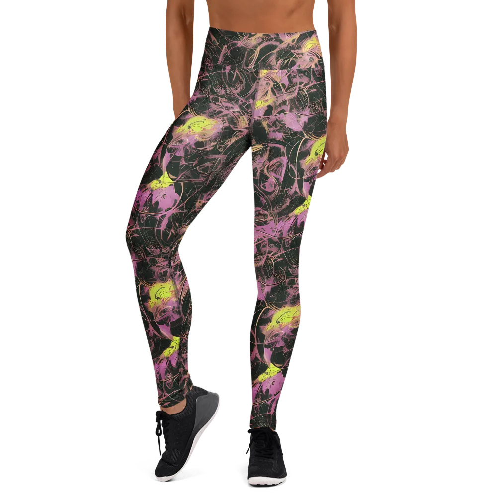 Orchid After Dark on Yoga Leggings — Front