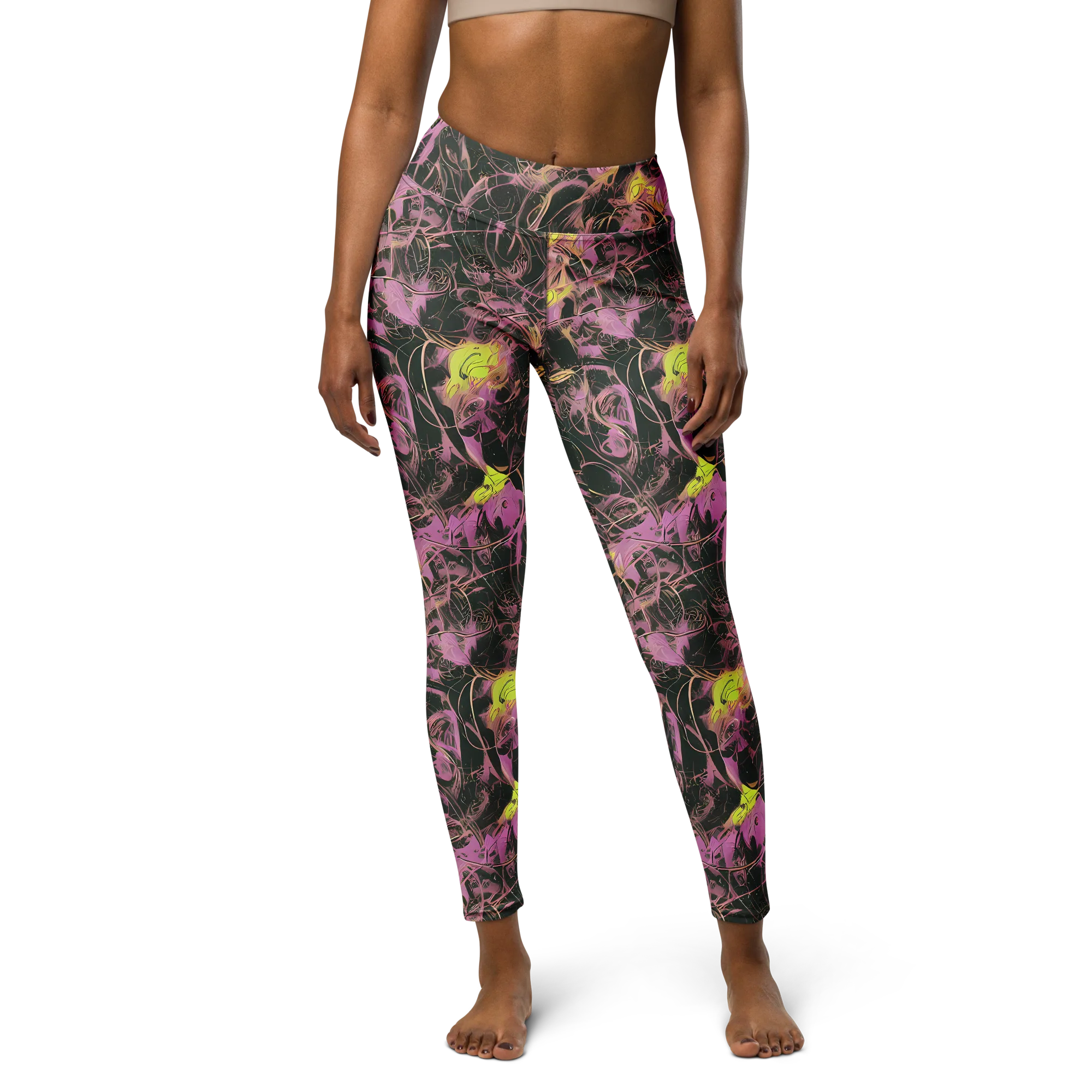 Orchid After Dark on Yoga Leggings — Front