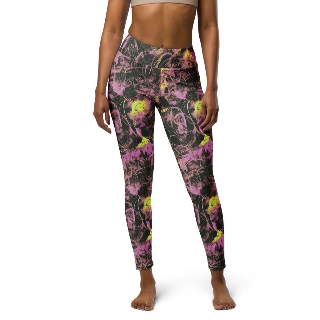 Orchid After Dark on Yoga Leggings — Front