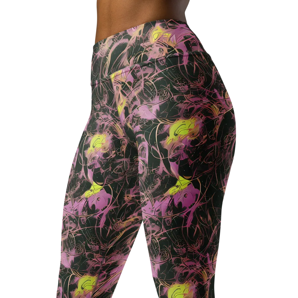 Orchid After Dark on Yoga Leggings — Left Front