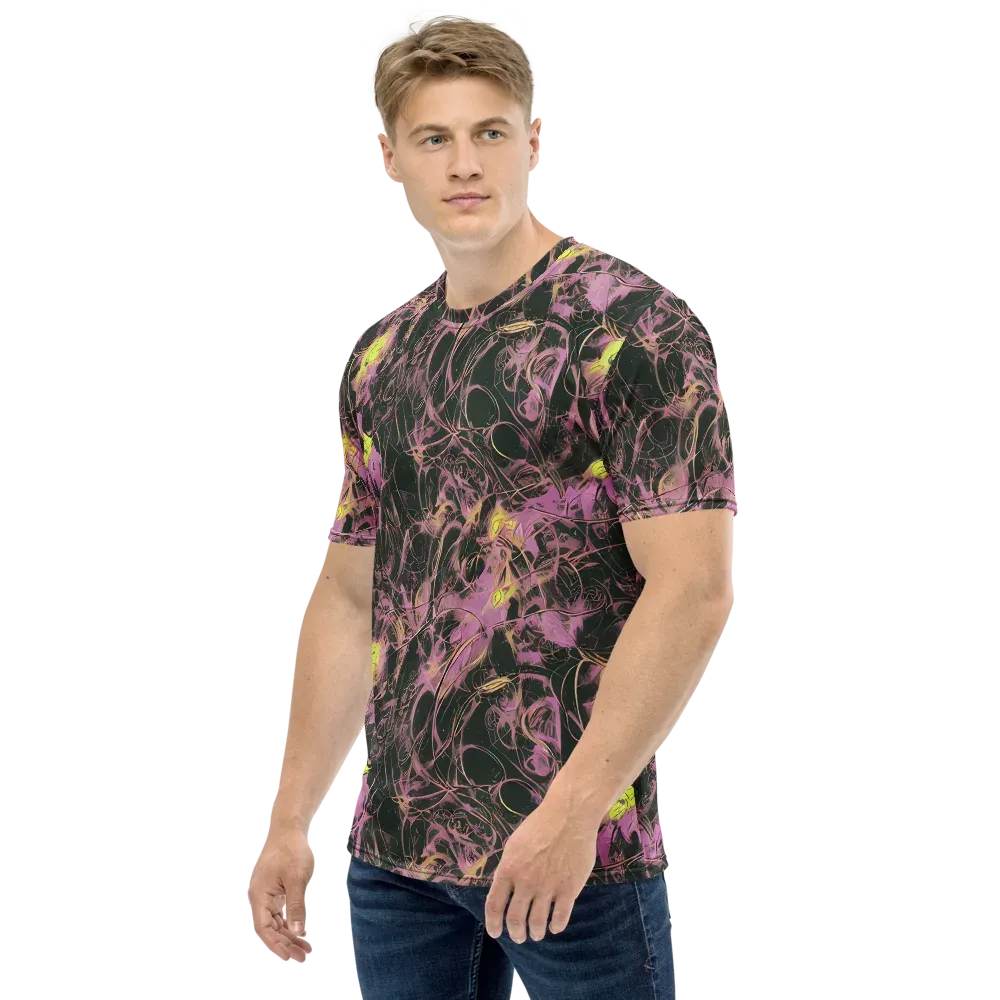 Orchid After Dark on Men's Crew Neck T-Shirt — Left