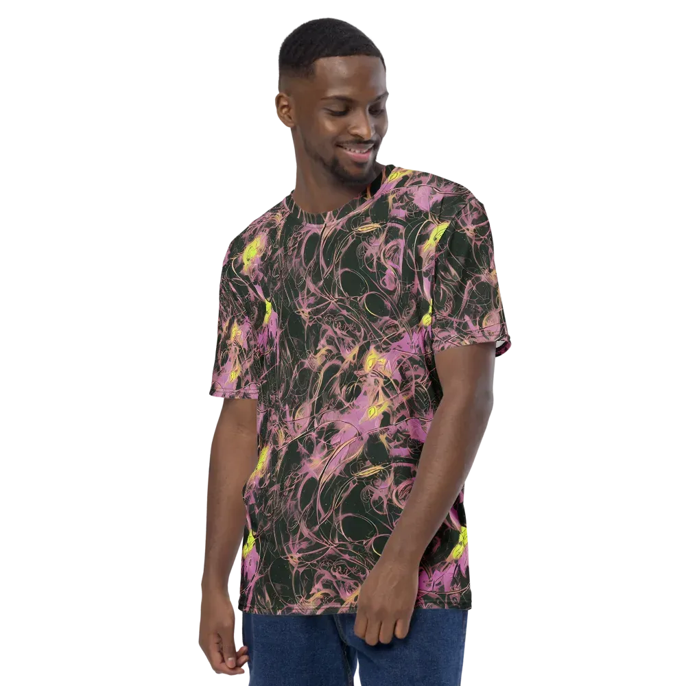 Orchid After Dark on Men's Crew Neck T-Shirt — Left