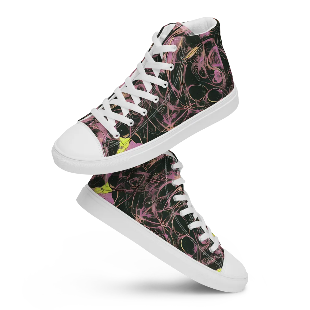 Orchid After Dark on Men's High Top Canvas Shoes — Front