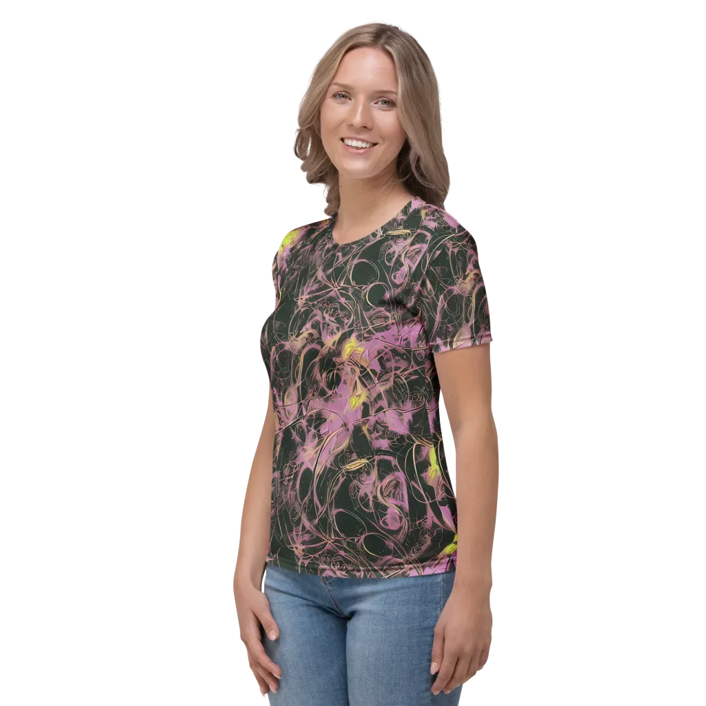 Orchid After Dark on Women's Crew Neck T-Shirt — Left