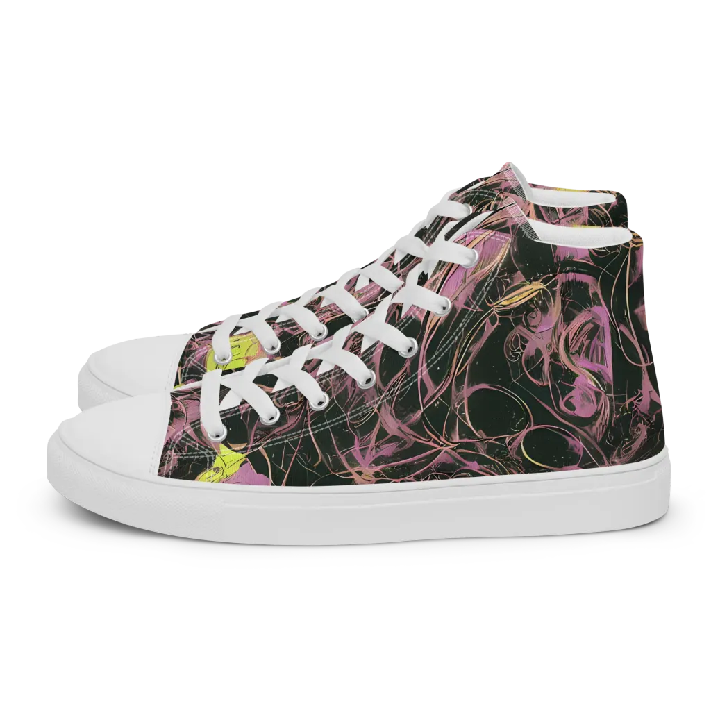 Orchid After Dark on Women's High Top Canvas Shoes — Left