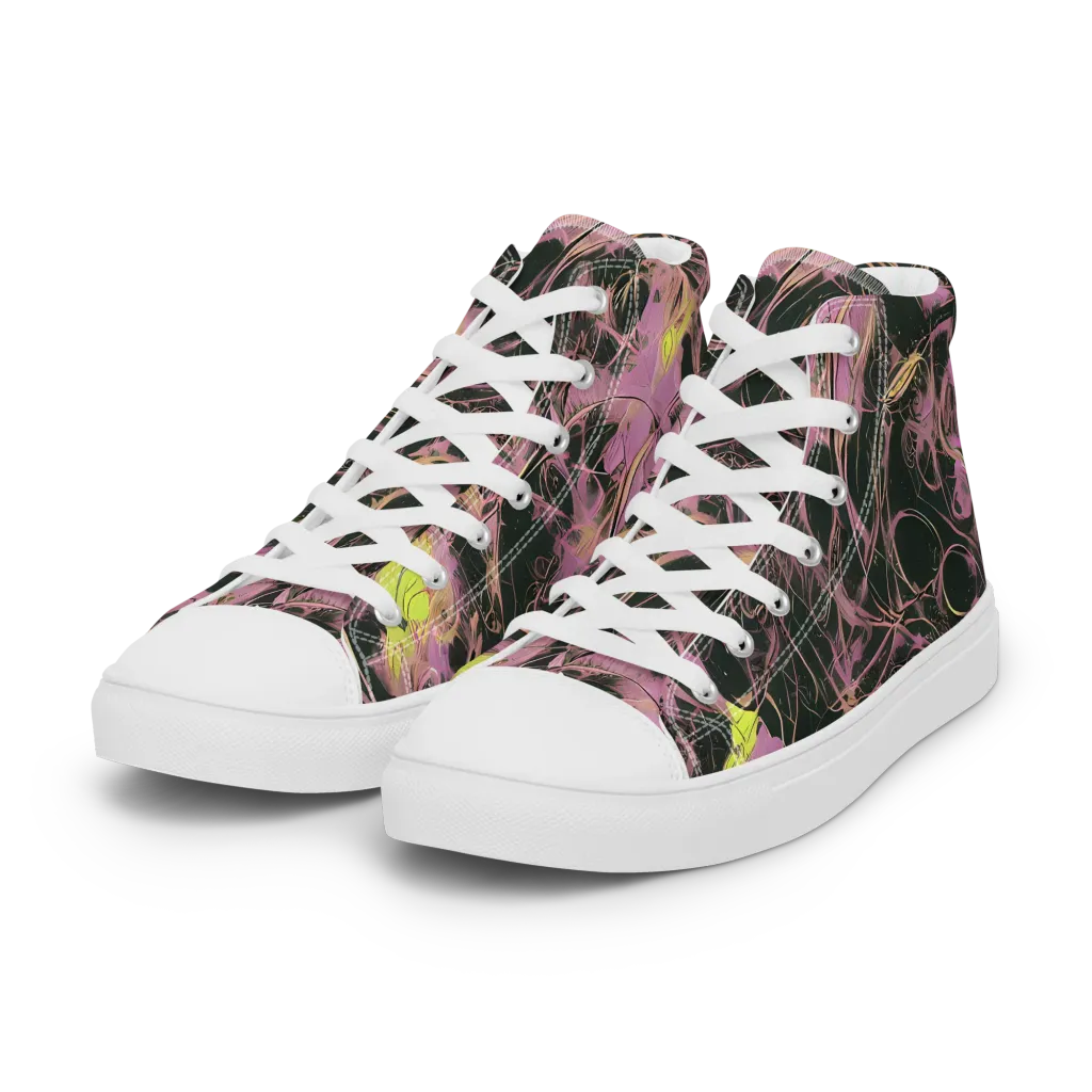 Orchid After Dark on Women's High Top Canvas Shoes — Left Front