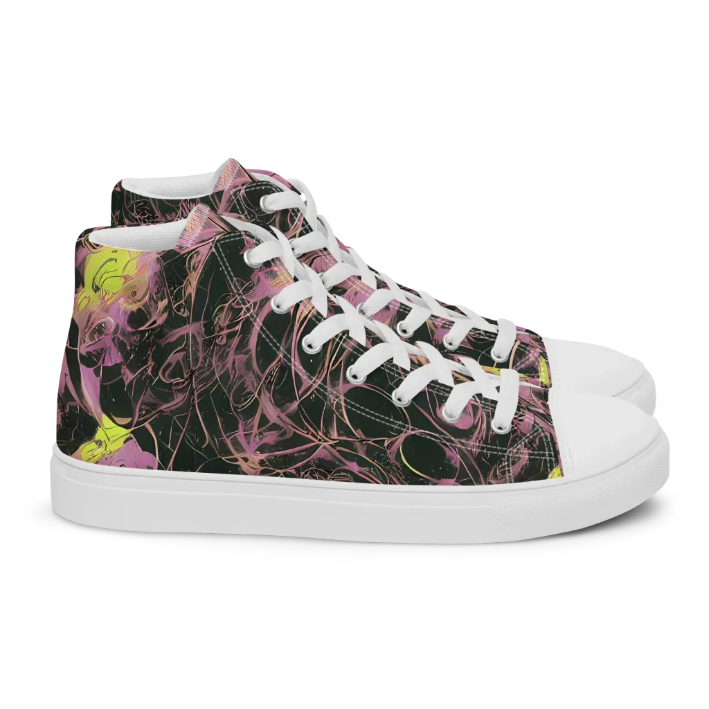 Orchid After Dark on Women's High Top Canvas Shoes — Right