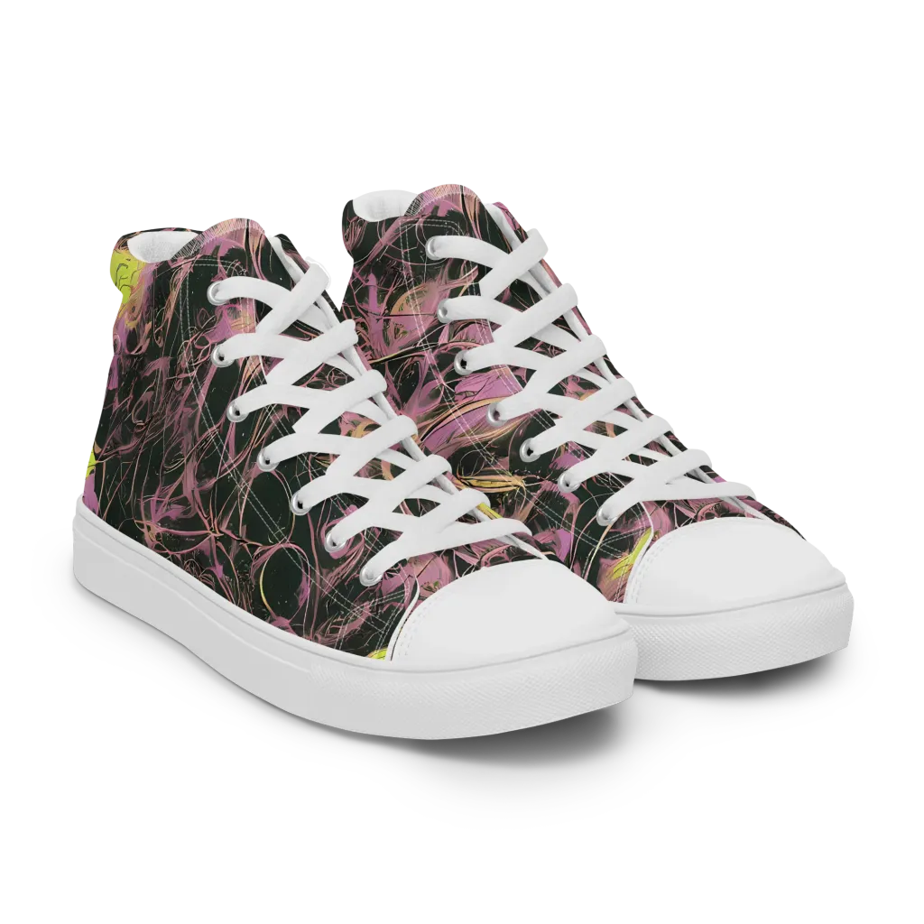 Orchid After Dark on Women's High Top Canvas Shoes — Right Front
