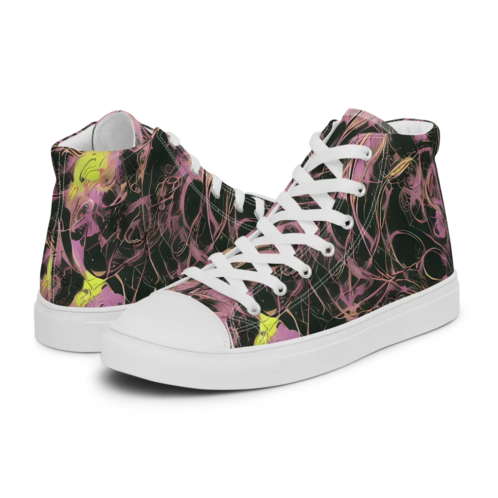 Orchid After Dark on Women's High Top Canvas Shoes — Left