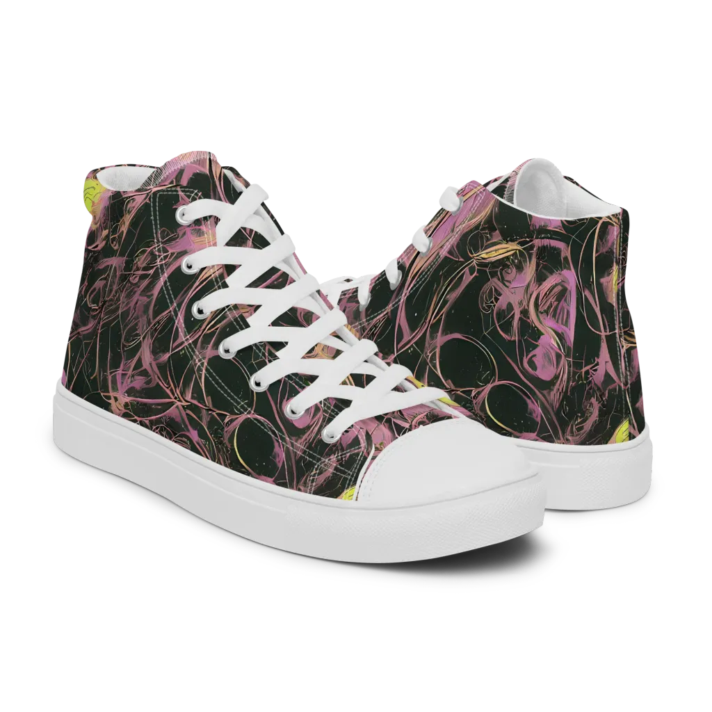 Orchid After Dark on Women's High Top Canvas Shoes — Right