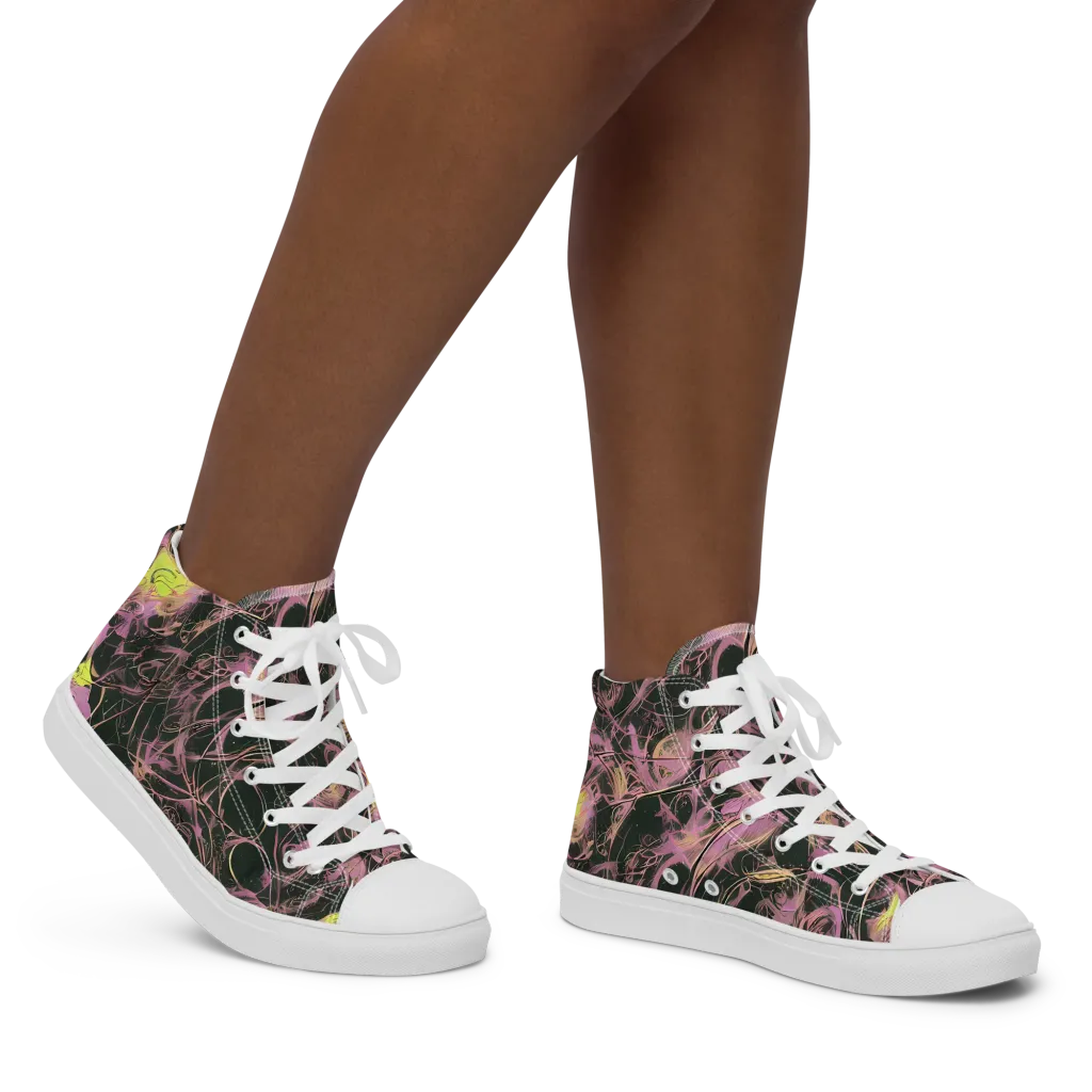 Orchid After Dark on Women's High Top Canvas Shoes — Right