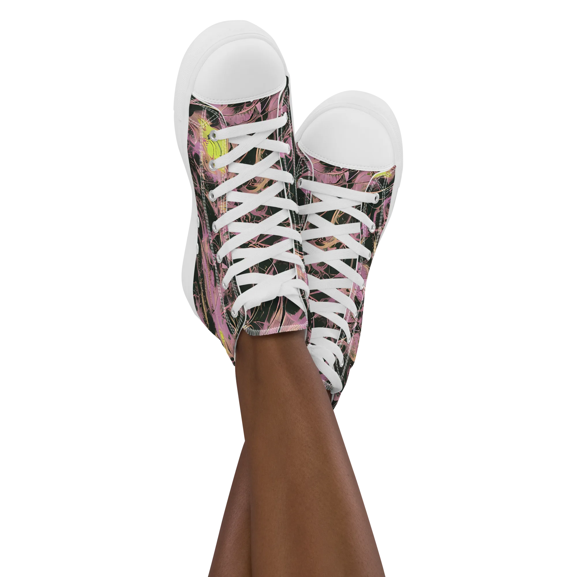 Orchid After Dark on Women's High Top Canvas Shoes — Front