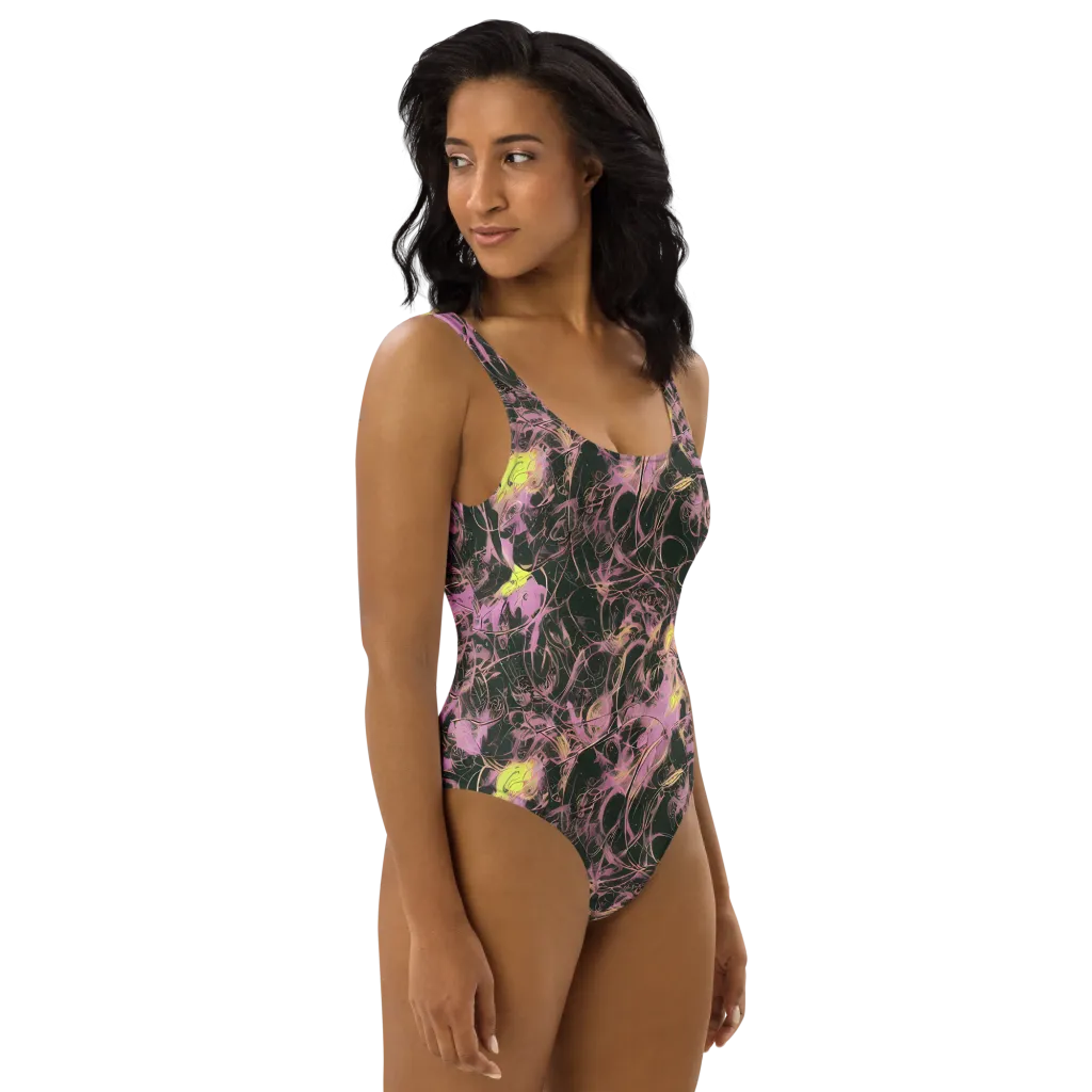Orchid After Dark on One-Piece Swimsuit — Right