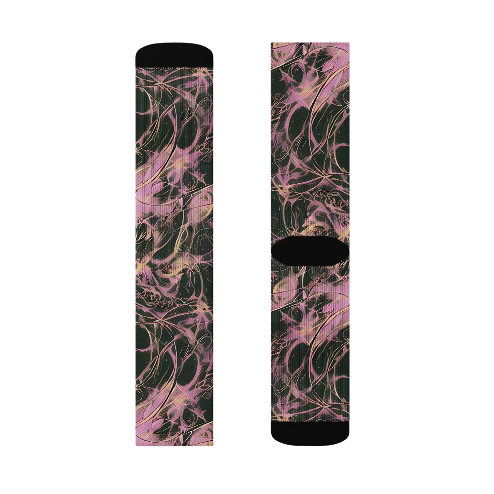 Orchid After Dark on Socks — Left Sock
