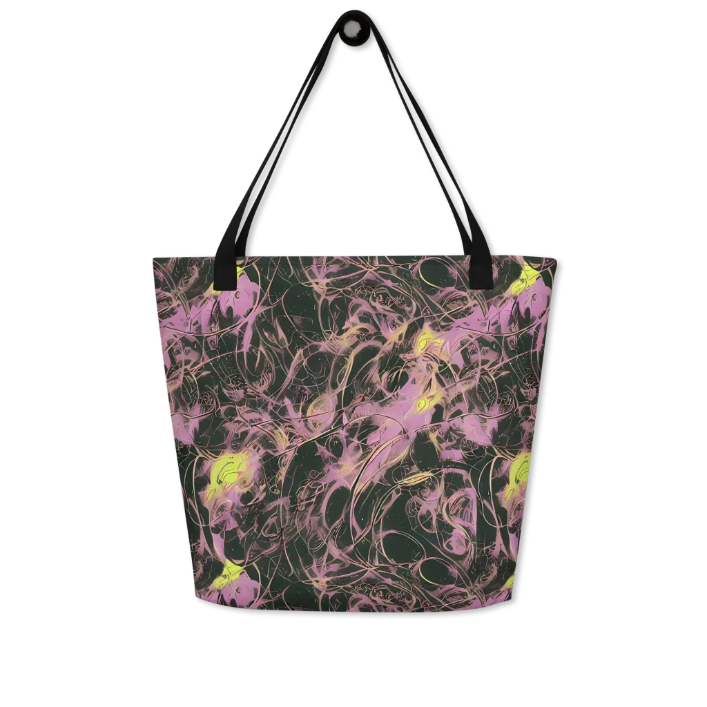 Orchid After Dark on Large Tote Bag W/ Pocket — Front