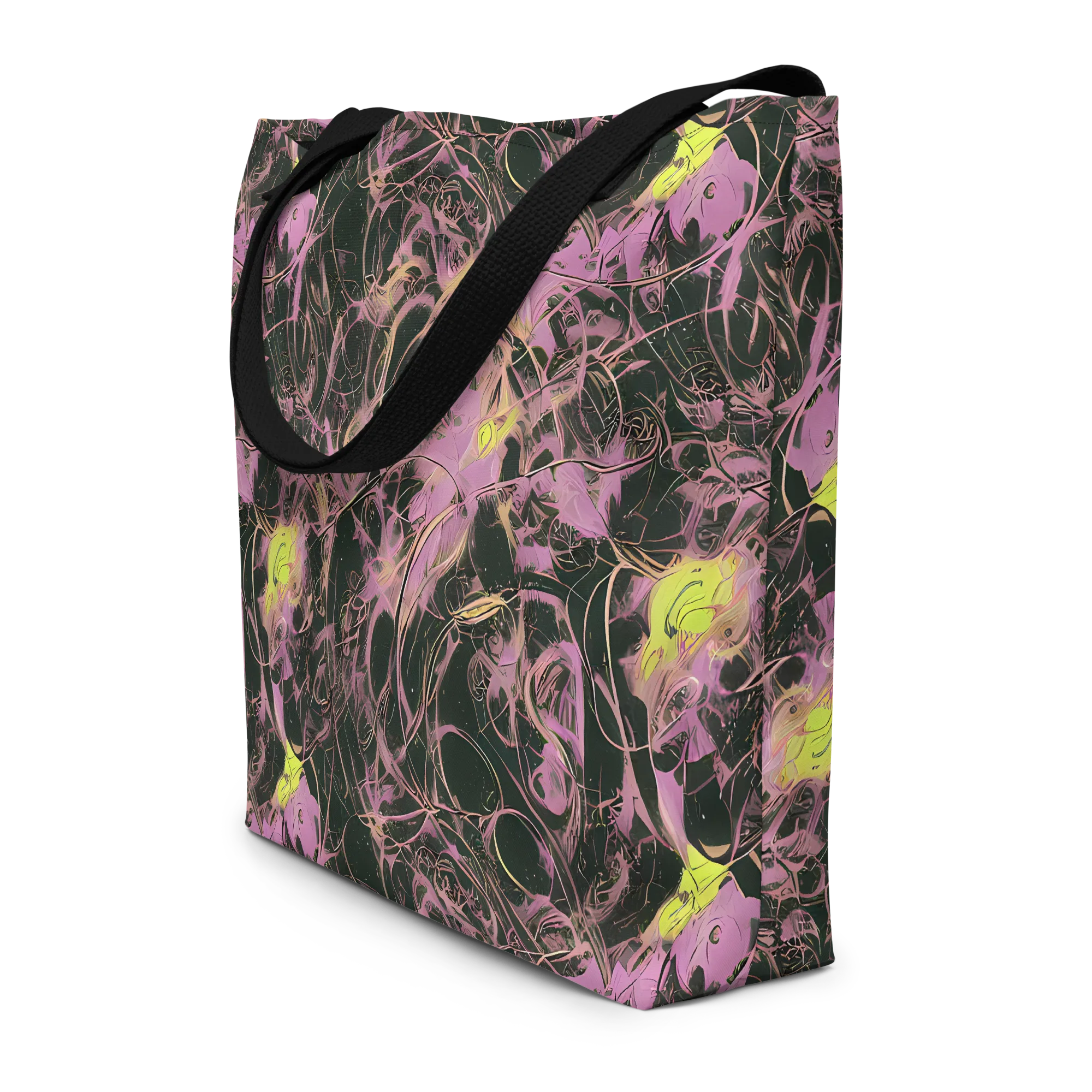 Orchid After Dark on Large Tote Bag W/ Pocket — Front