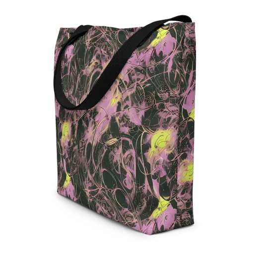 Orchid After Dark on a Large Tote Bag W/ Pocket