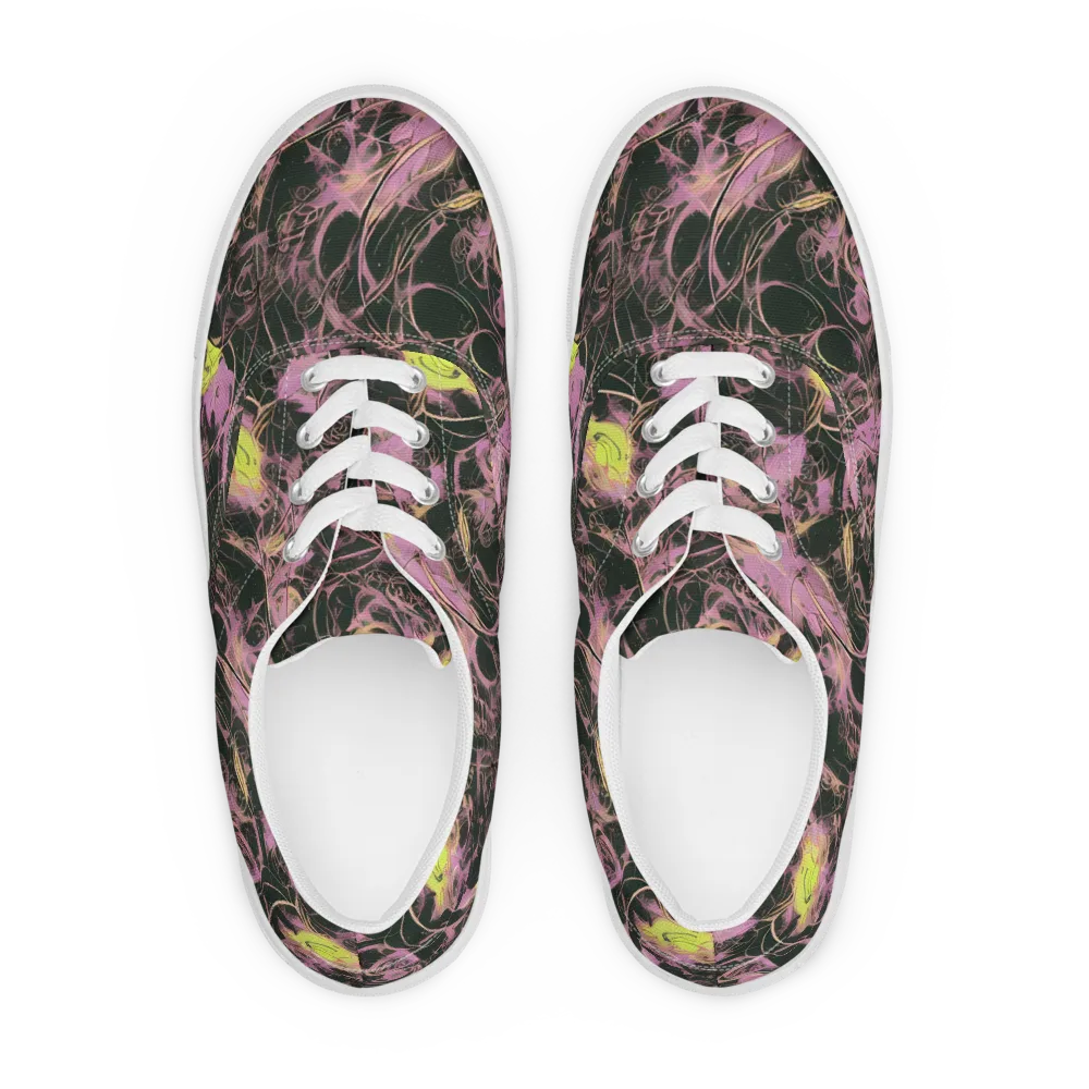 Orchid After Dark on Men's Lace-Up Canvas Shoes — Front