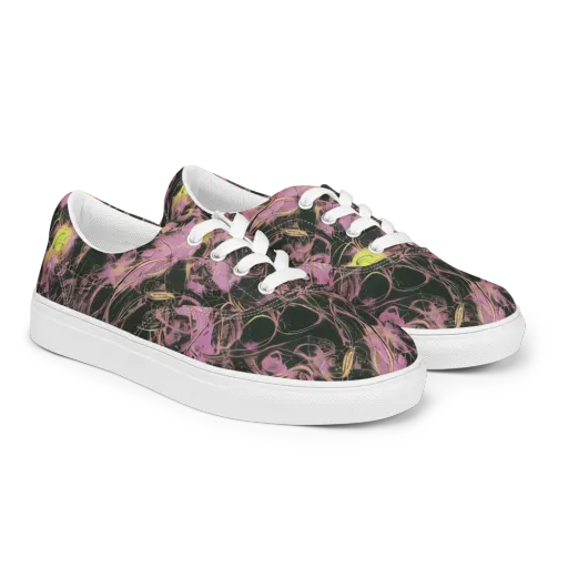 Orchid After Dark on a Men's Lace-Up Canvas Shoes