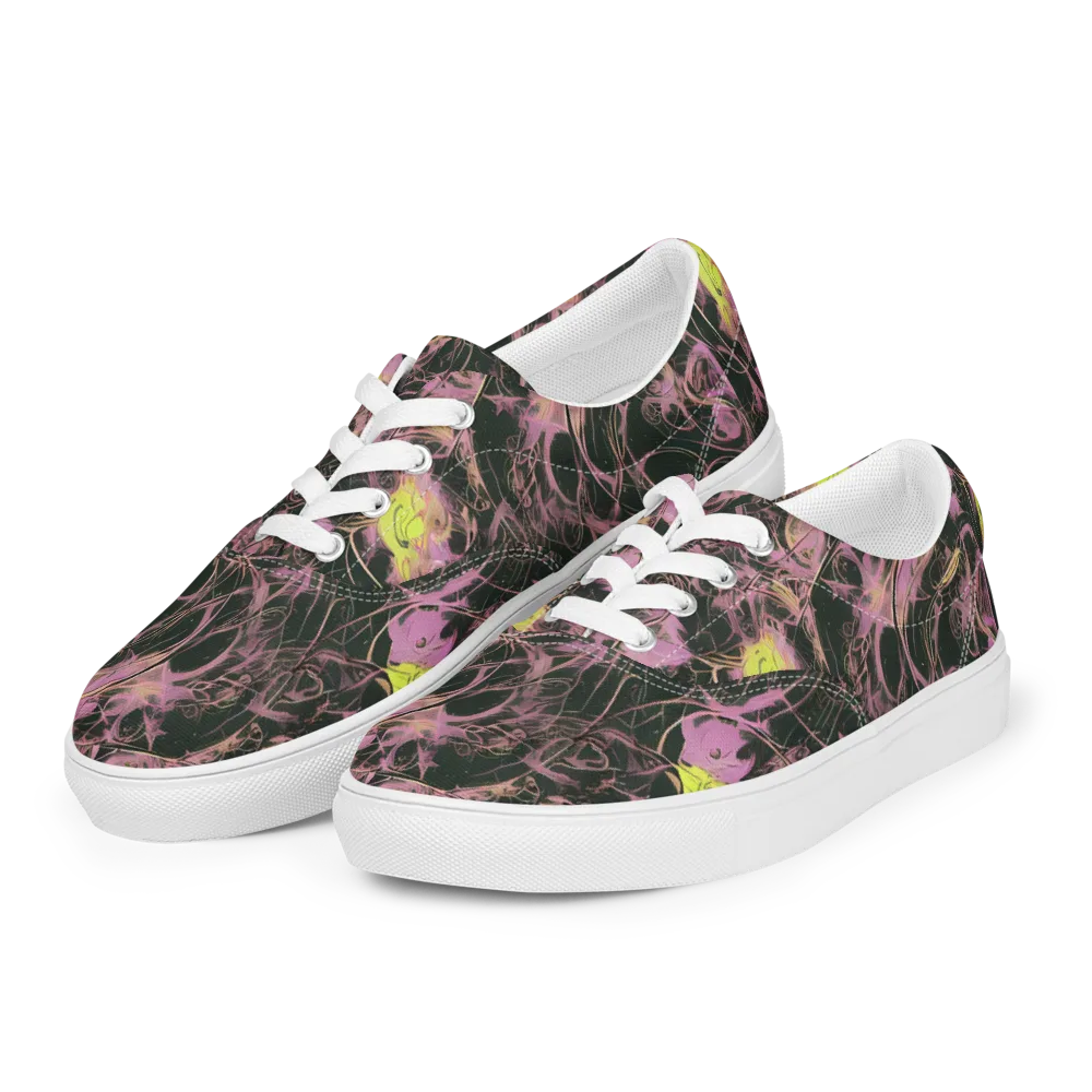 Orchid After Dark on Men's Lace-Up Canvas Shoes — Left Front