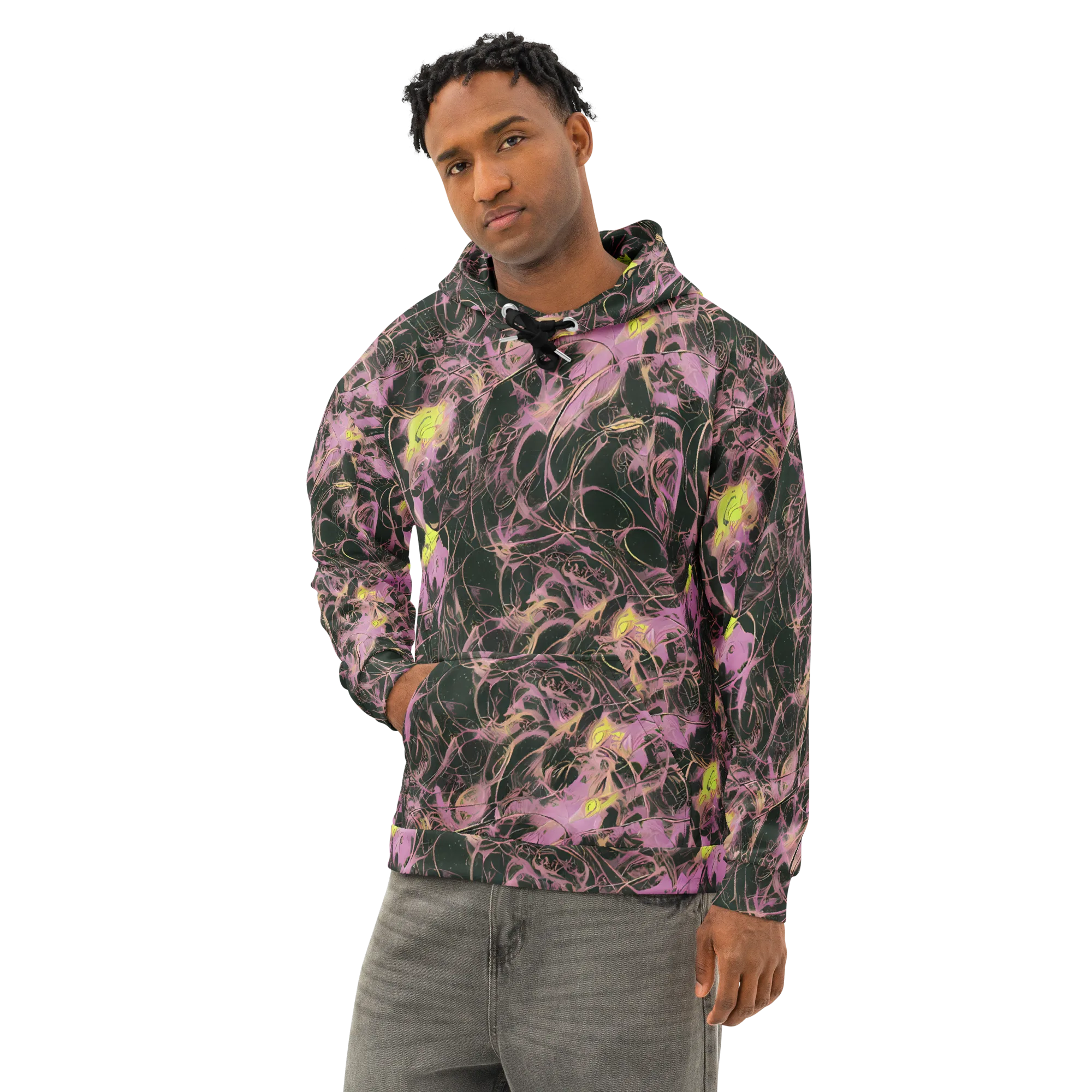 Orchid After Dark on Cotton Hoodie — Left Front
