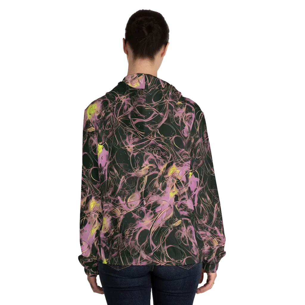 Orchid After Dark on Women's Full-Zip Hoodie — Back On Person