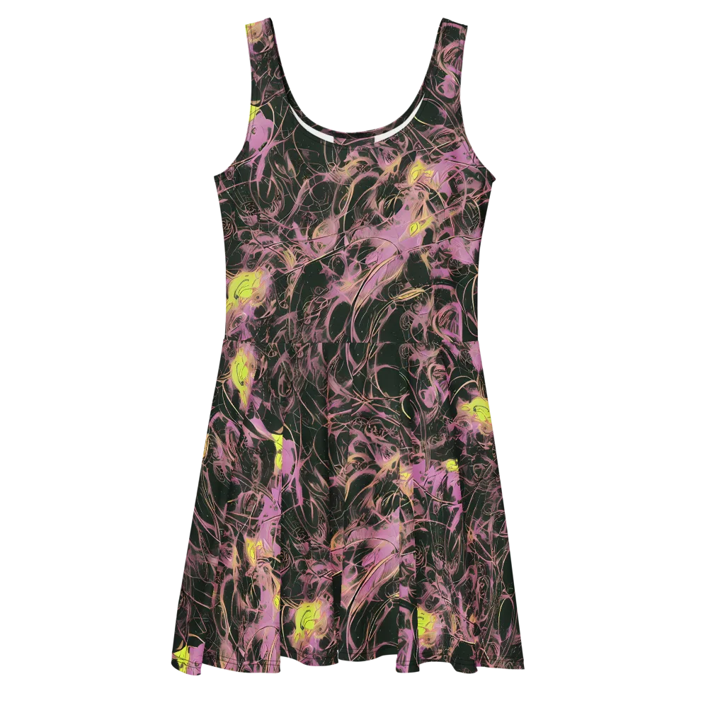 Orchid After Dark on Skater Dress — Front