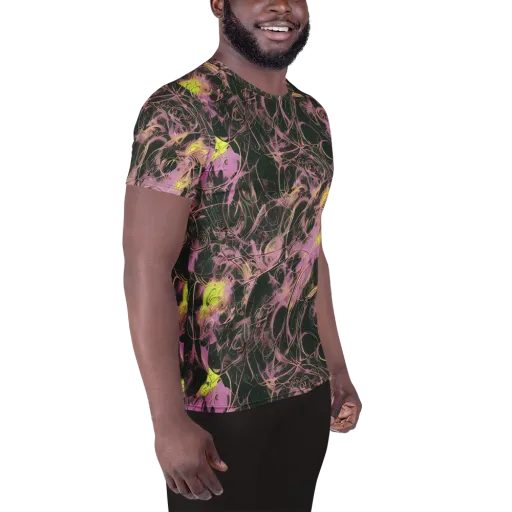 Orchid After Dark on a Men's Athletic T-Shirt