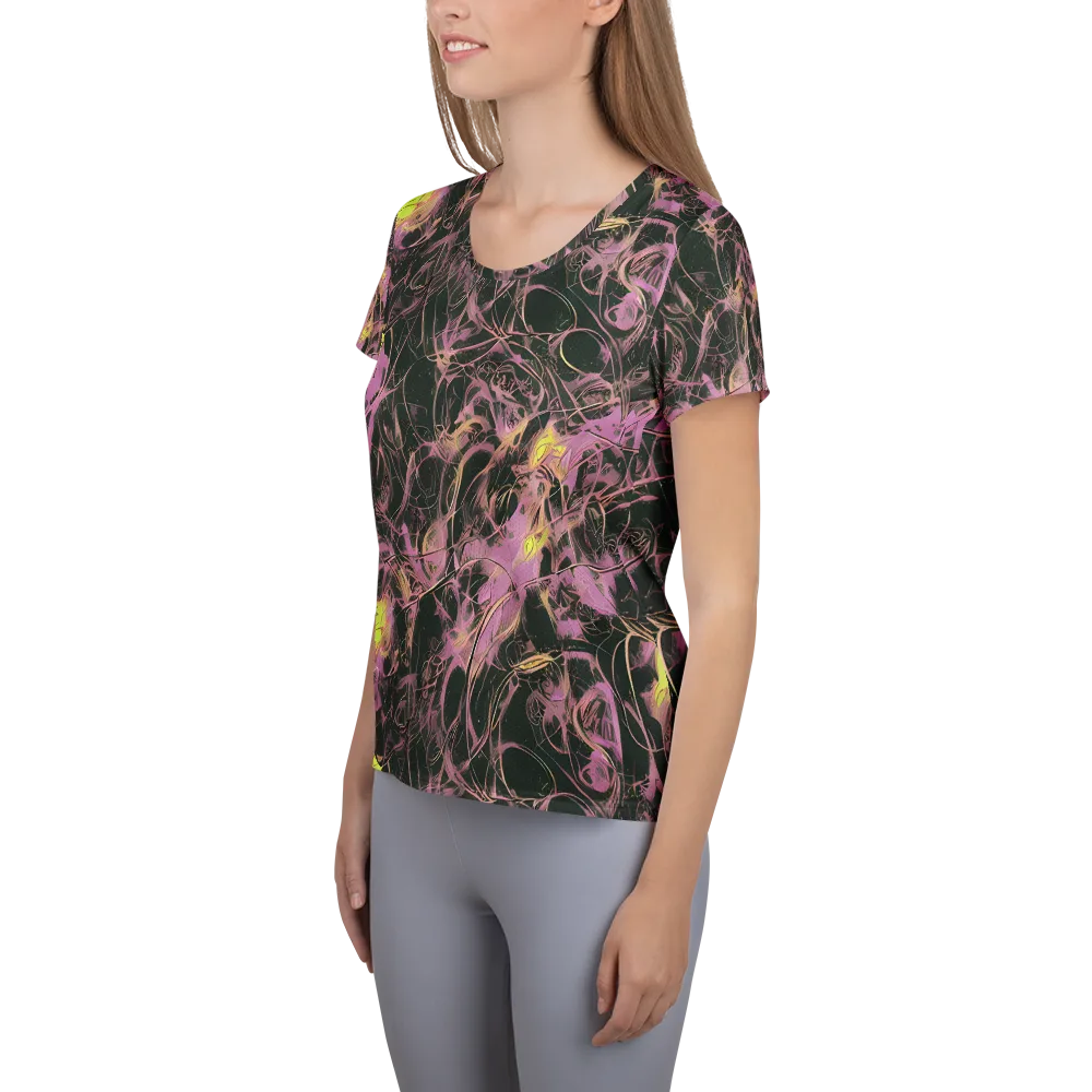 Orchid After Dark on Women's Athletic T-Shirt — Left