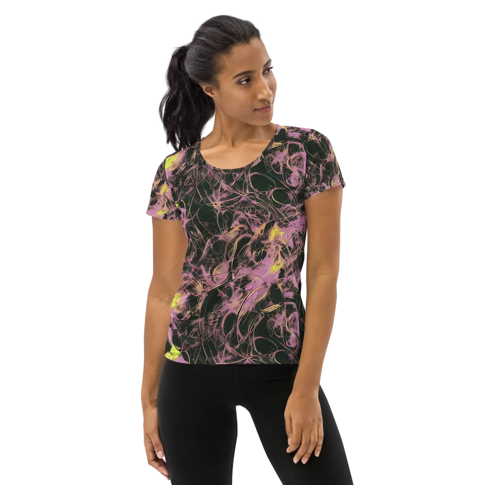 Orchid After Dark on Women's Athletic T-Shirt — Front