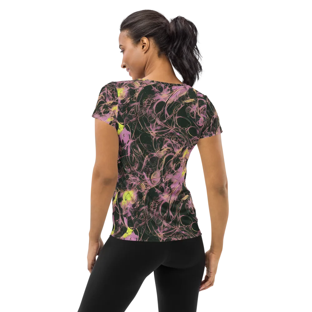Orchid After Dark on Women's Athletic T-Shirt — Back