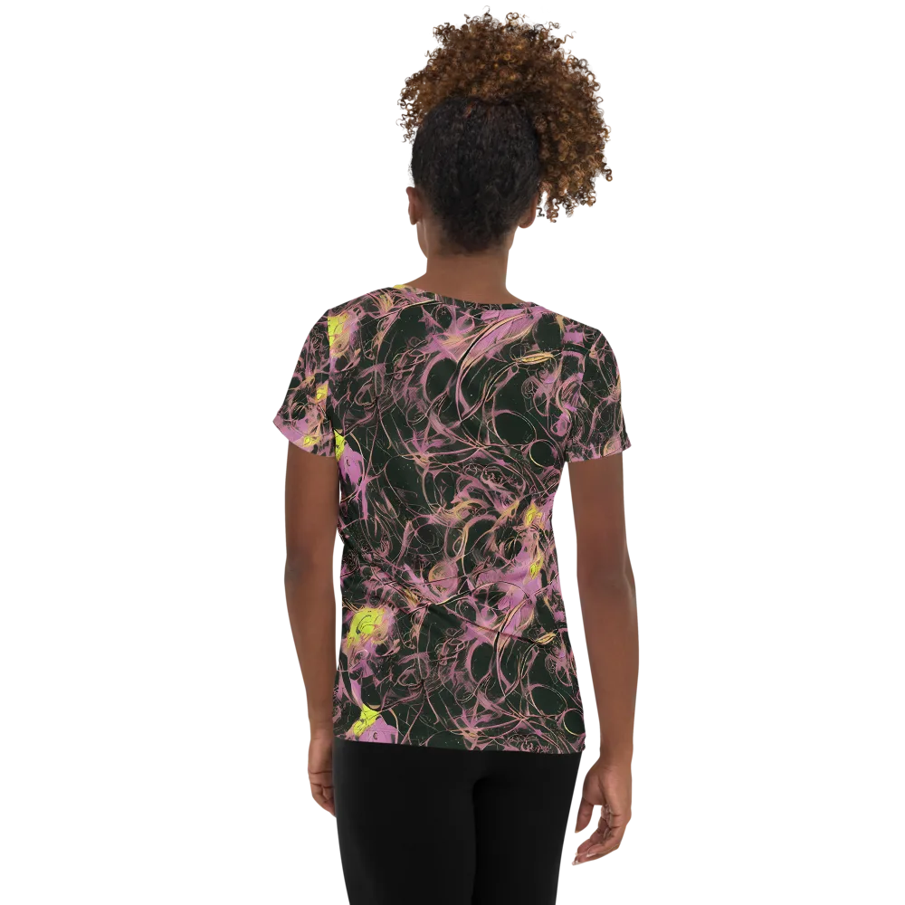 Orchid After Dark on Women's Athletic T-Shirt — Back