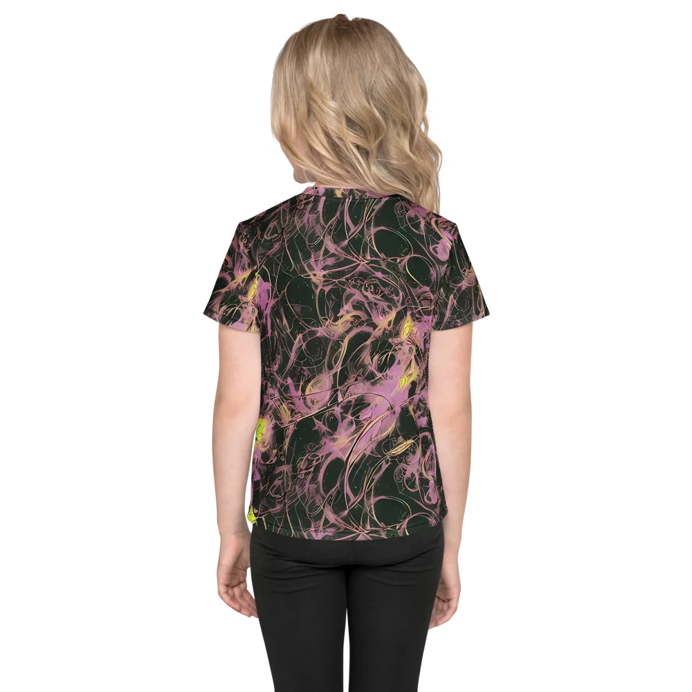 Orchid After Dark on Kids Crew Neck T-Shirt — Back