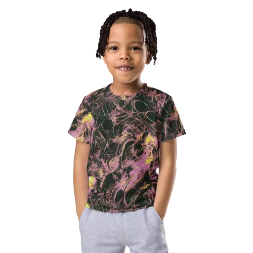 Orchid After Dark on a Kids Crew Neck T-Shirt