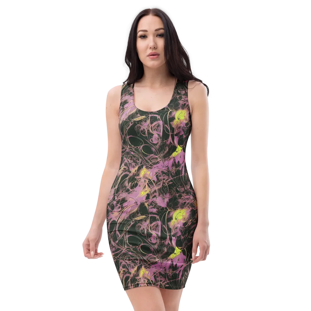 Orchid After Dark on Bodycon Dress — Front