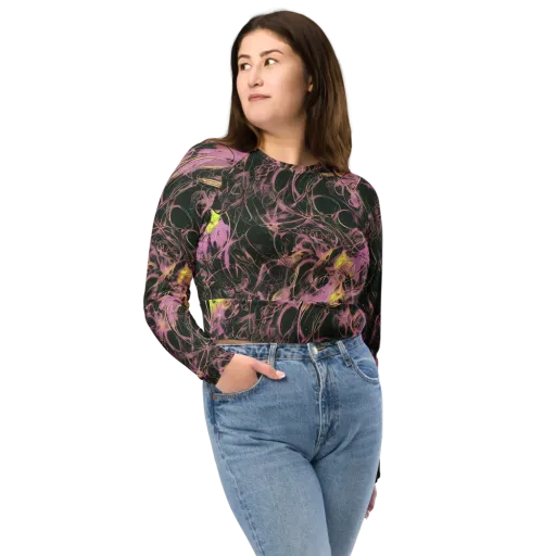 Orchid After Dark on a Long Sleeve Crop Top