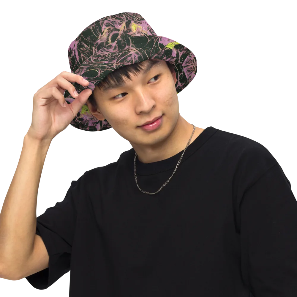 Orchid After Dark on Reversible Bucket Hat — Front Inside